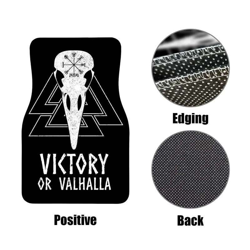 4pcs Set Of High-end Victory Or Valhalla Summoning Printed Car Mats, Front And Rear Carpets, Car Interior Accessories Mats, Suit