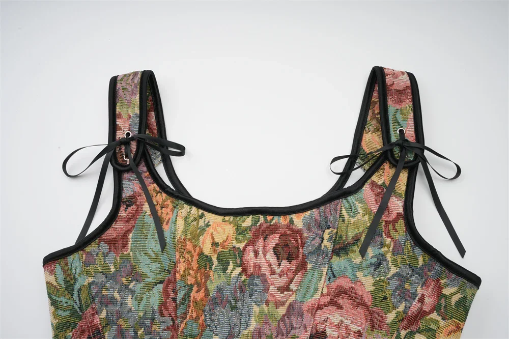 خمر أنيقة مشد تانك القمم المرأة حزام الكتف قابل للتعديل الجانب زيبر بوستير سترة القوطية Korsett الملابس الداخلية كاميس