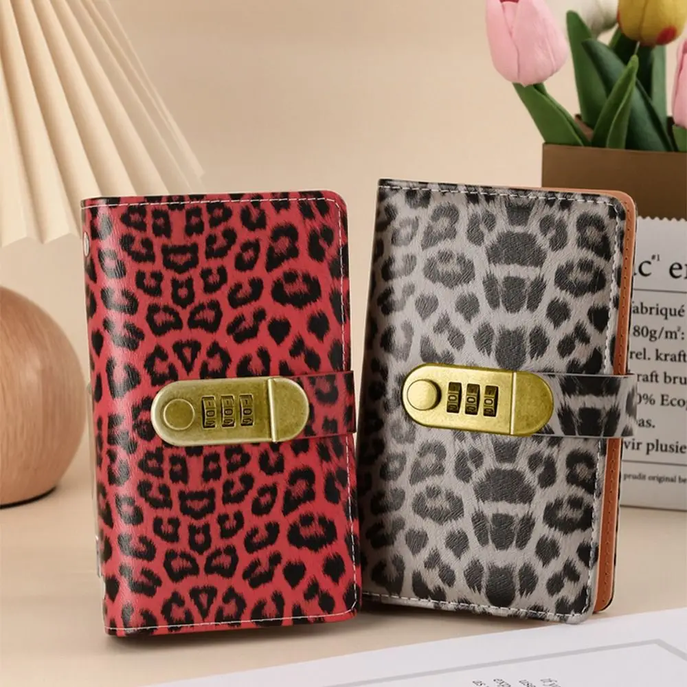 Leopard print Cash Budget Planner Pockets Large Capacity Transparent Compartment Money Saving Binder Multi Pockets Shiny Surface