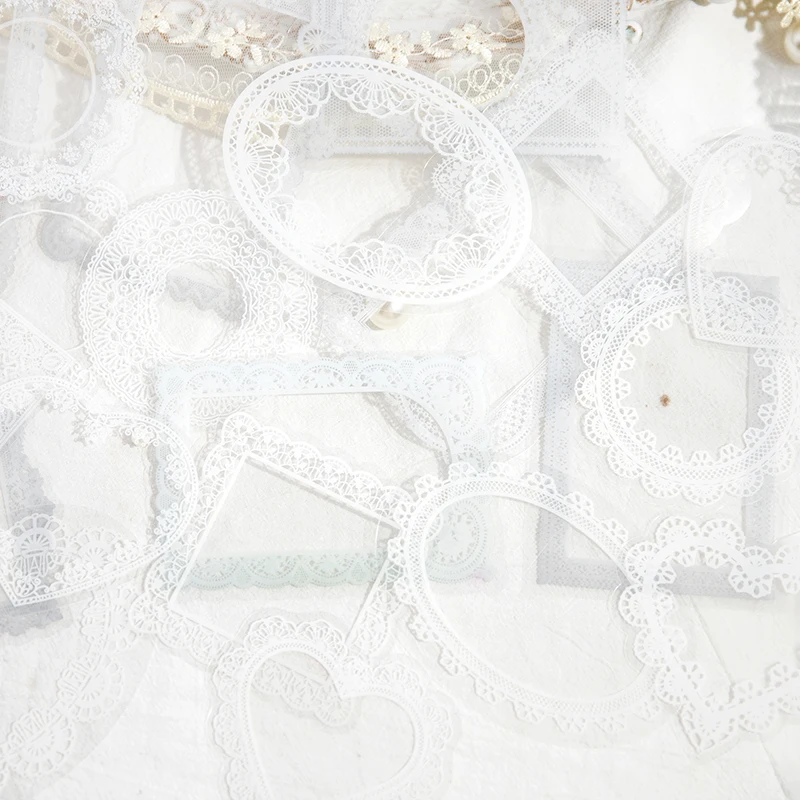 20 pieces PET material bag white lace border butterfly plant foundation tent material decoration can be pasted 6 kinds