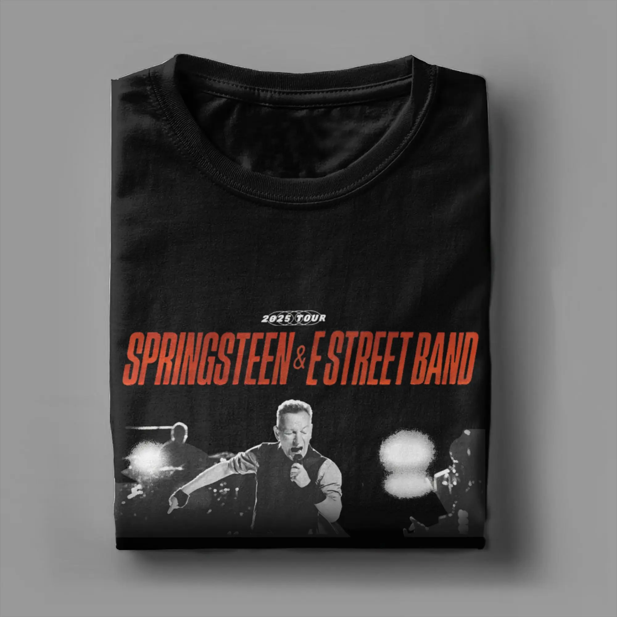 بروس سبرينغستين جولة 2025 تي شيرت الرجال 100% القطن تي شيرتات رائع طاقم الرقبة تي شيرت ملابس قصيرة الأكمام هدية فكرة