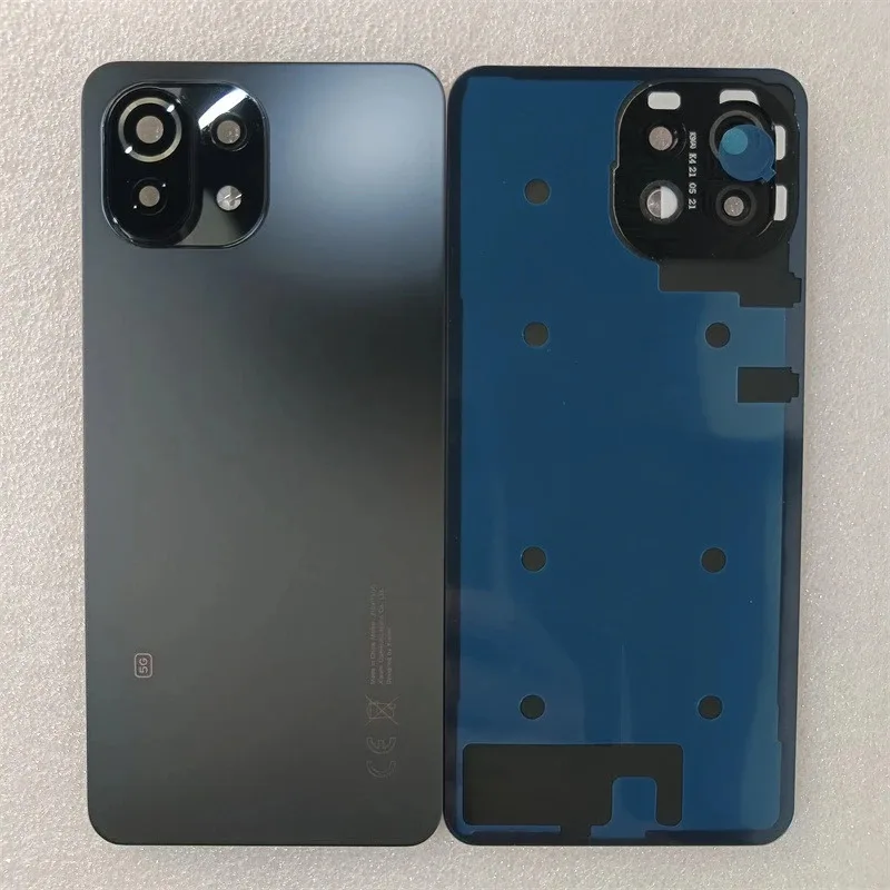 

4G 5G задняя крышка аккумулятора для Xiaomi 11 Lite, задний корпус, стеклянный чехол, замена запасных частей для ремонта