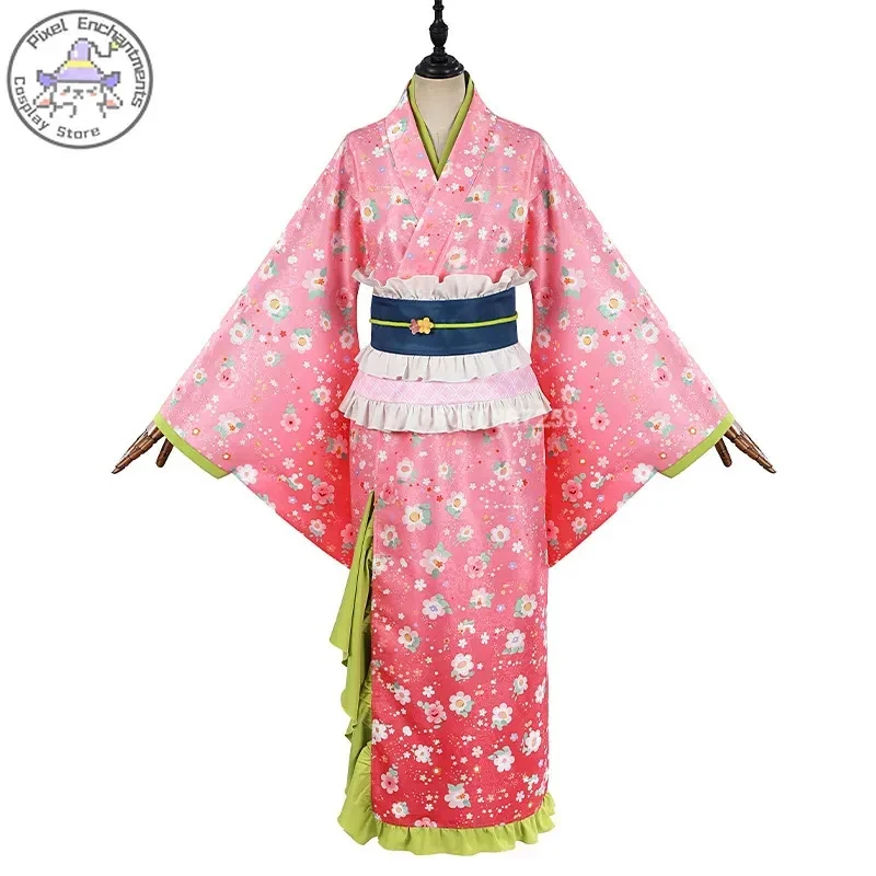 ADFF15DY2025Kanroji Mitsuri Cosplay Anime Costume Women Pink Kimono Dress Outfits Halloween Carnival Party Disguise S【【【 view 4