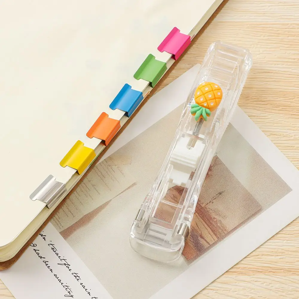 Transparent Snacks Sealing Clip Stationery Remover Binder Push Clip Stapler Paper Clips Document Binding