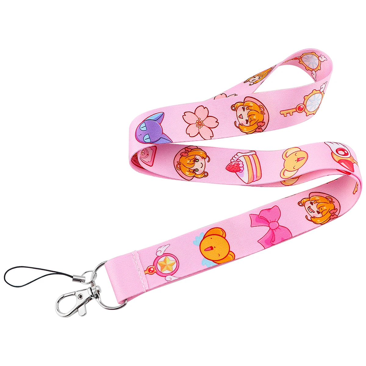 Anime Manga Cute Kawaii Girl Lanyard Keychain for Key Badge ID Cell Phone Holder Key Ring Pendant Women Men Cosplay Gift