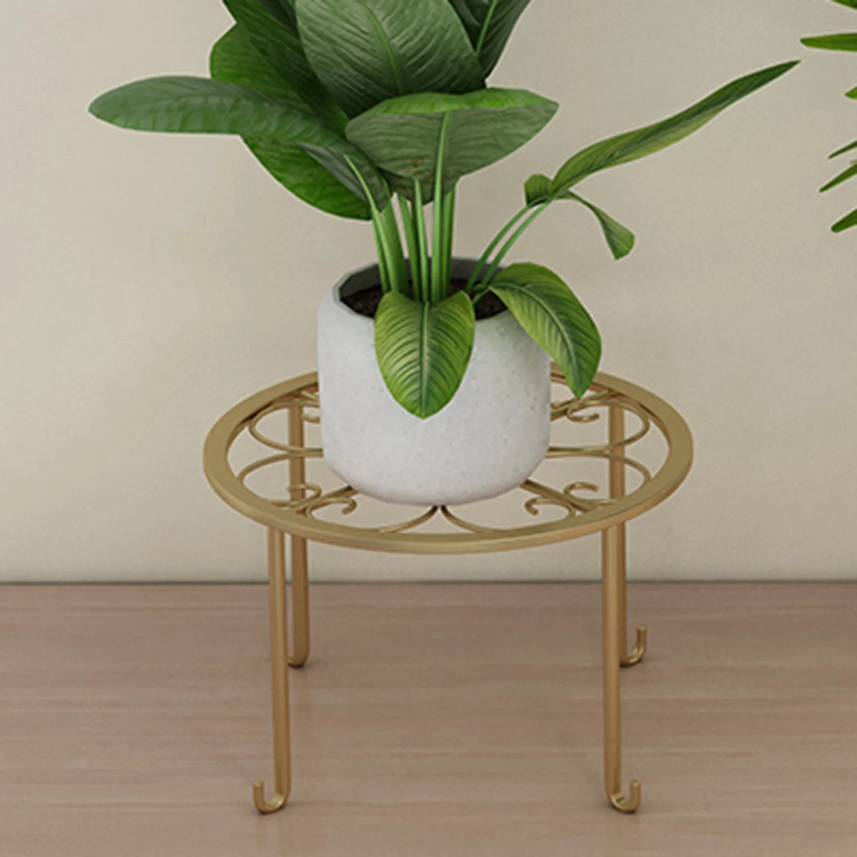 BAAG-2X maceta de hierro para suelo, soporte para plantas, estante para flores, estantes para jardín, plantas, balcón, estante redondo, decoración del hogar