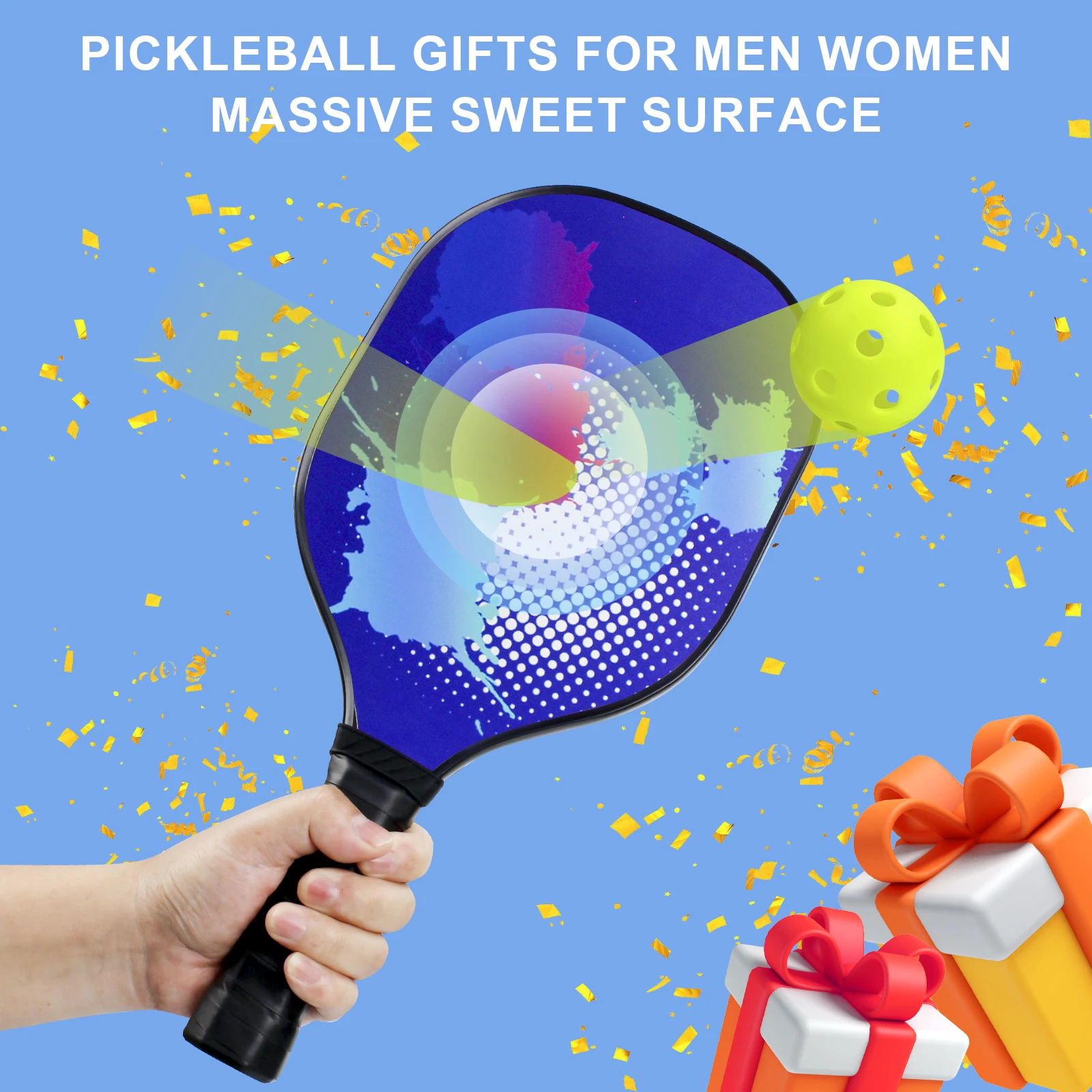 KOFULL Pickleball Paddles Set Includes 4 Premium Rackets, 4 Pickleball Balls, 4 Grip Tapes & Carry Bag Excellent for Beginners