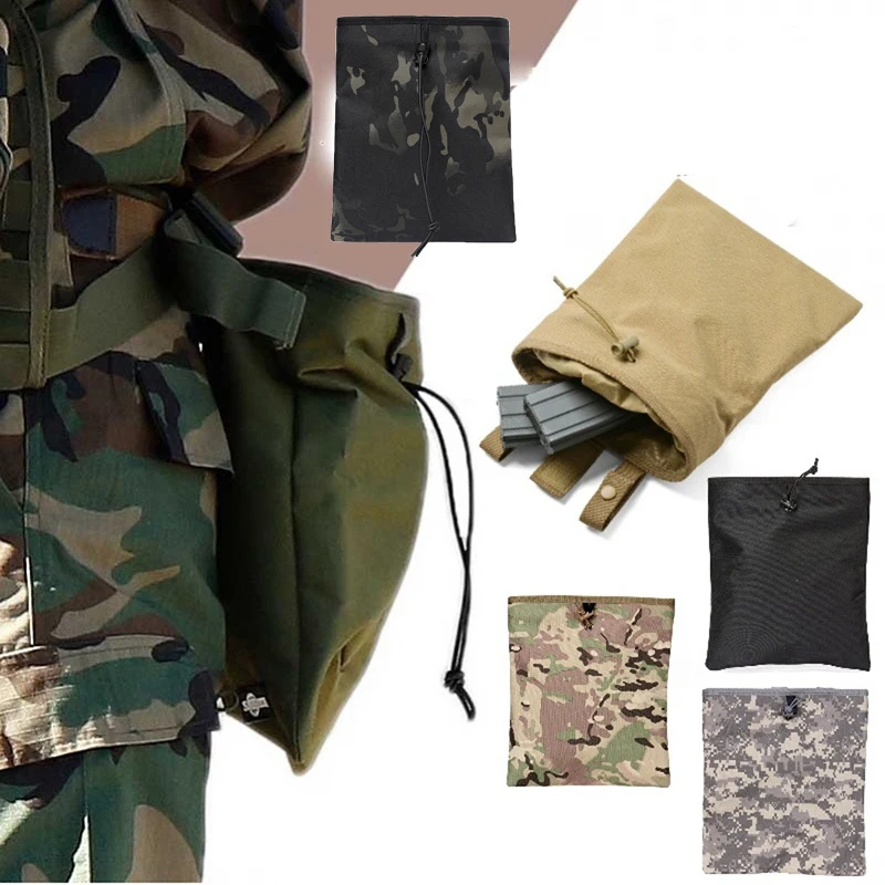 MOLLE Dump Pouch Hunting Mag Recovery Bag Drawstring Magazine Recycling Storage Pack Hunting Gear Holder Accessory Bag