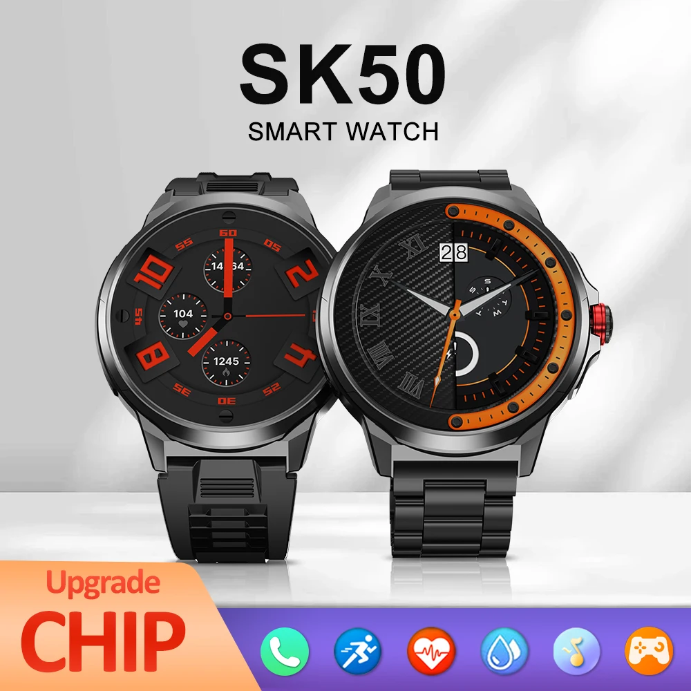 SERVO SK50 2024 New 1.85Inch HD Bluetooth Call Smart Watch Men Sport Fitness Tracker Heart Monitor 630mAh Smartwatch For Android