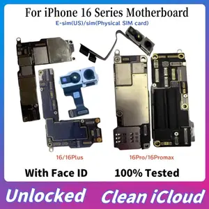 Bilashmart Unlocked iPhone 16 pro Max Motherboard Support Update Logic Board iPhone 16 Plus With/NO Face ID Clean iCloud Mainboard