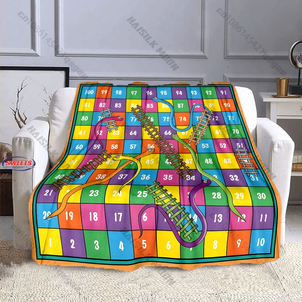 Colorful Snakes and Ladders Blanket Multiple sizes kid's and adults' bedroom living room sofa decor blanket, Exquisite gift