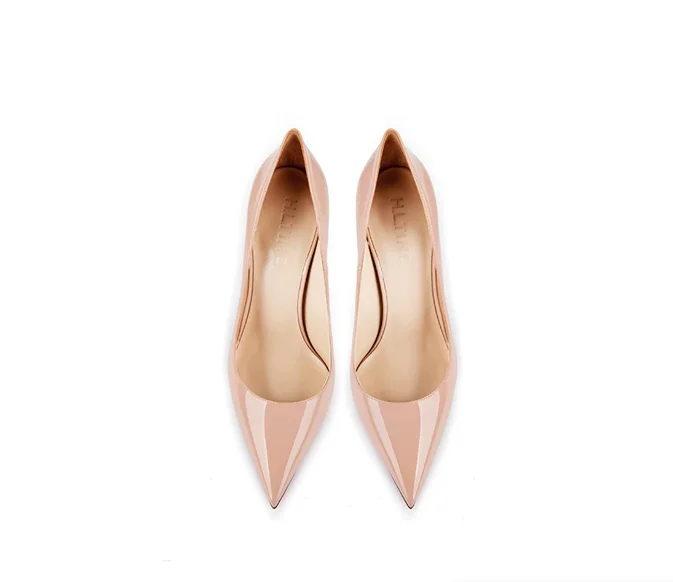 Naked high heels, women's slim heels, new 12cm pointed shallow mouth sexy professional fashion versatile single shoes