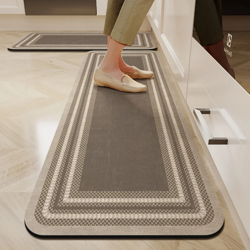 VIKAMA Kitchen Rug Luxurious High-End Oil-Absorbing Anti-Slip Bathroom Water-Absorbing Siliceous Mud Foot Mat Home Decoration