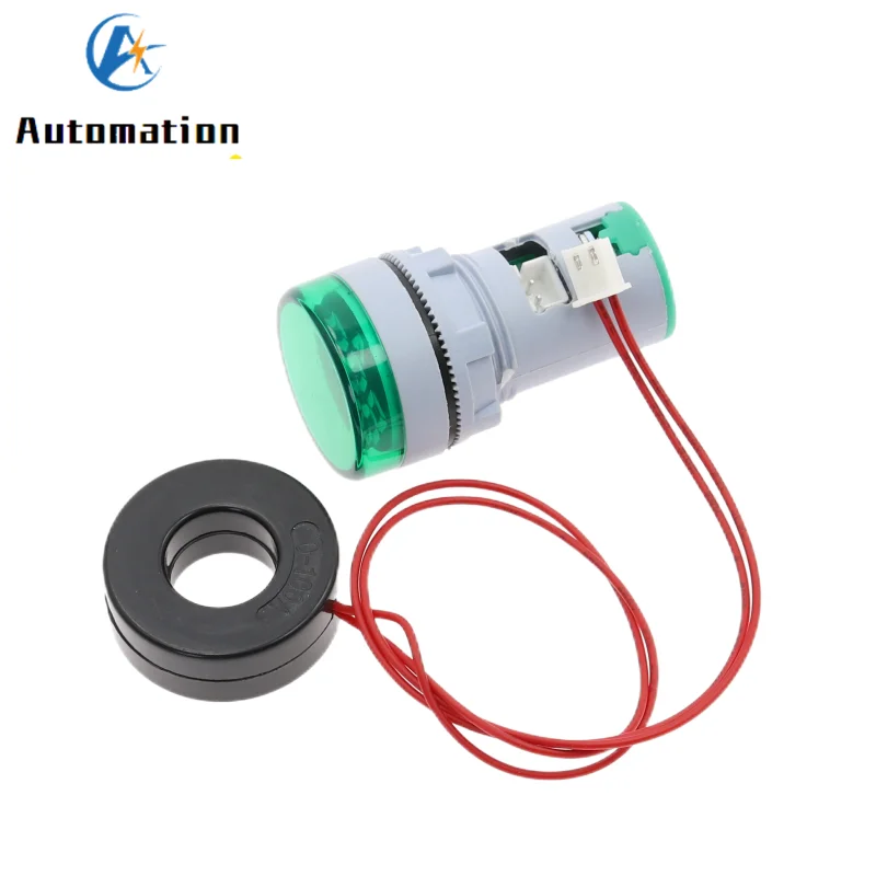 10 buah 22MM 0-100A Digital Ammeter, meteran arus/voltase Meter indikator Panel lampu Led AC20-500V lampu sinyal merek kualitas tinggi