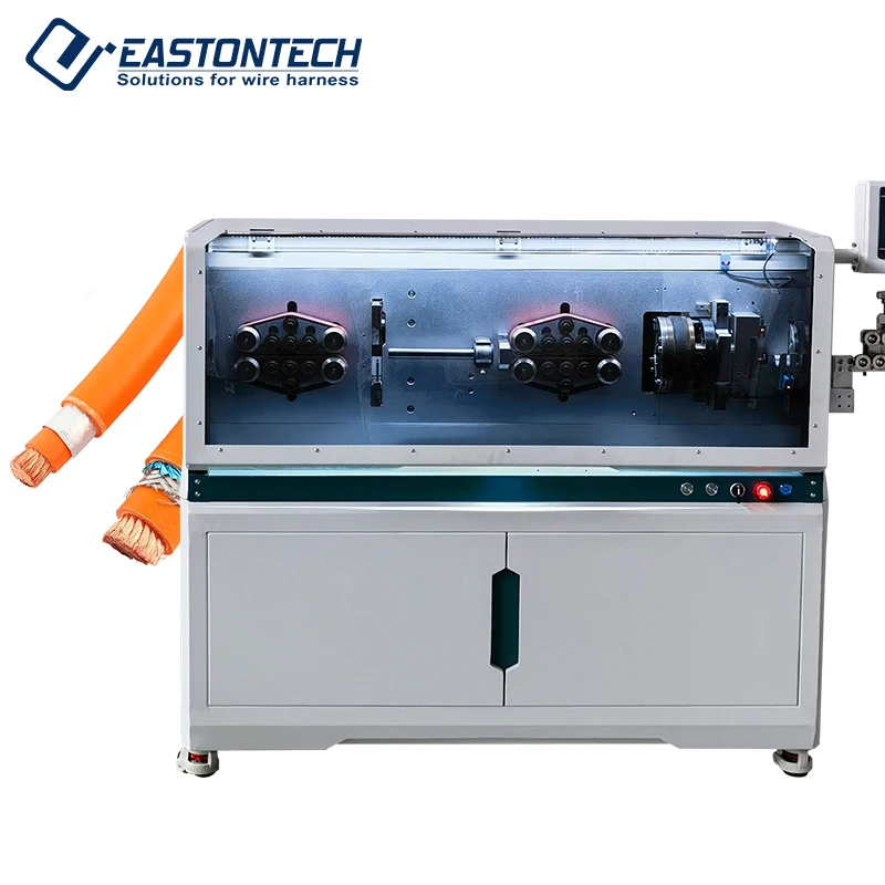 Full Automatic Stripper Machine EW-05H-1R Stripping for PVC Wire Braided Cable Fiberglass Wire Cutting Cable Range 6-150 Mm2