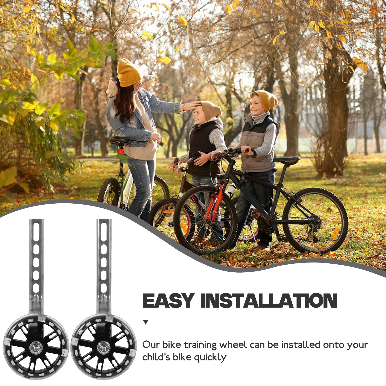 

Тренировочные колеса со вспышкой, светодиодный светильник, черные стабилизаторы для детского велосипеда, вспомогательные, износостойкие, бесшумные, профессиональная замена для езды на велосипеде