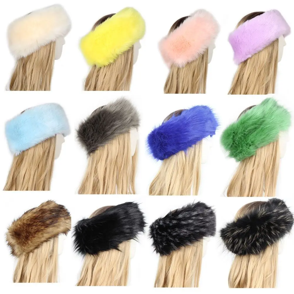 Ski Snow Earwarmer Faux Fur Headband Women Earmuff Fluffy Russian Caps Outdoor Winter Hats