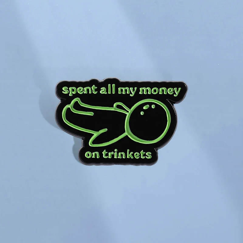 Funny Green Enamel Pin Mental Health Brooch Pines Lapel Pins Badge on Backpack Clothing Accessories Fashion Jewelry Friends Gift