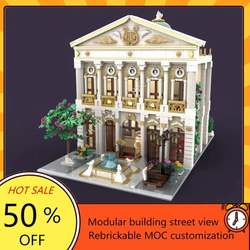 3253 PCS Opera House Modular MOC Creative street view Model Custom Puzzles Architecture DIY Education Assembly Model Toys Gifts
