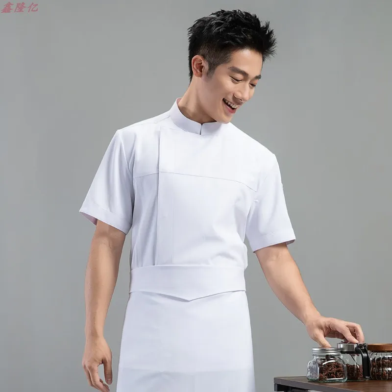 Uniforme de Chef de Hotel, restaurante occidental, Steakhouse, ropa de trabajo de manga corta de verano, ropa de Chef de panadero de cantina