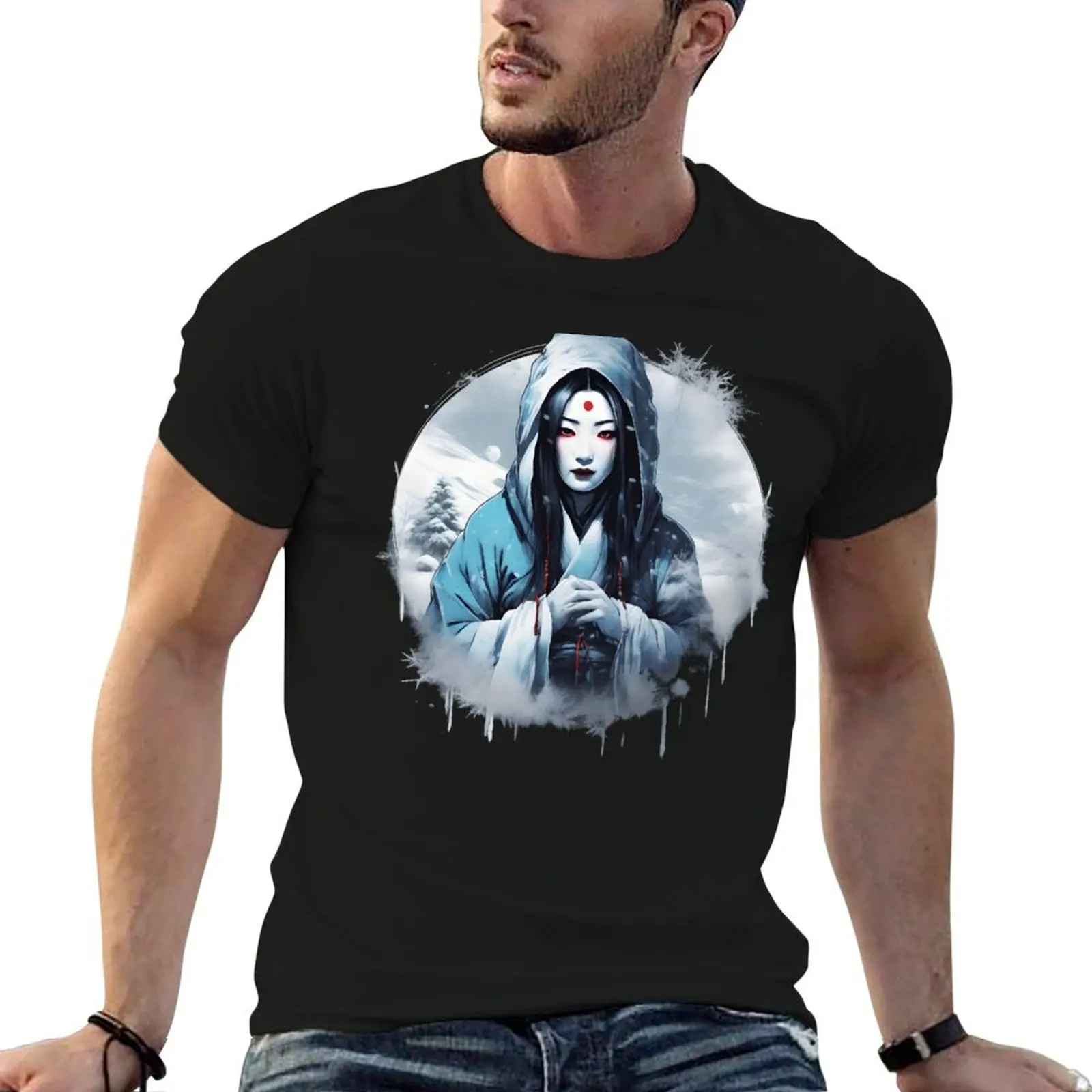 

Yuki onna, japanese snow woman horror legends fantasy art T-Shirt man graphic t shirt t shirt personalised T-Shirt