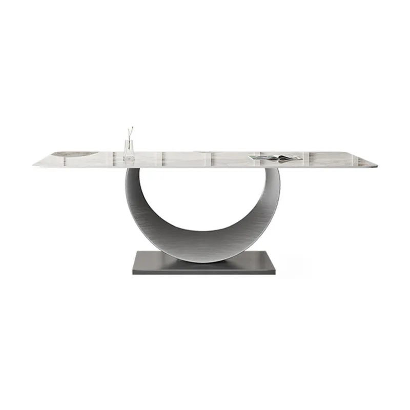 Slate dining table rectangular household small apartment modern simple designer dining table