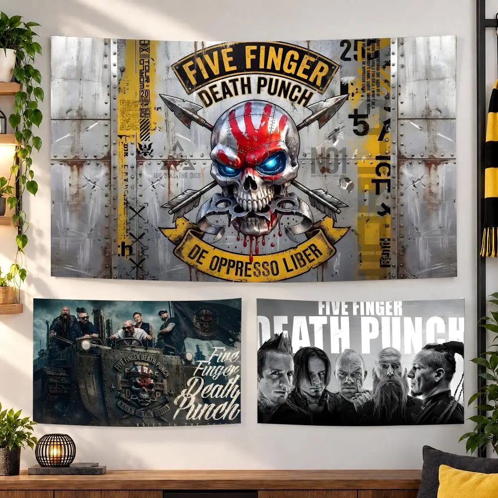 Five Finger Death Punch Tapestry House Bedroom Living Bar Garden Microfiber Decoration Background
