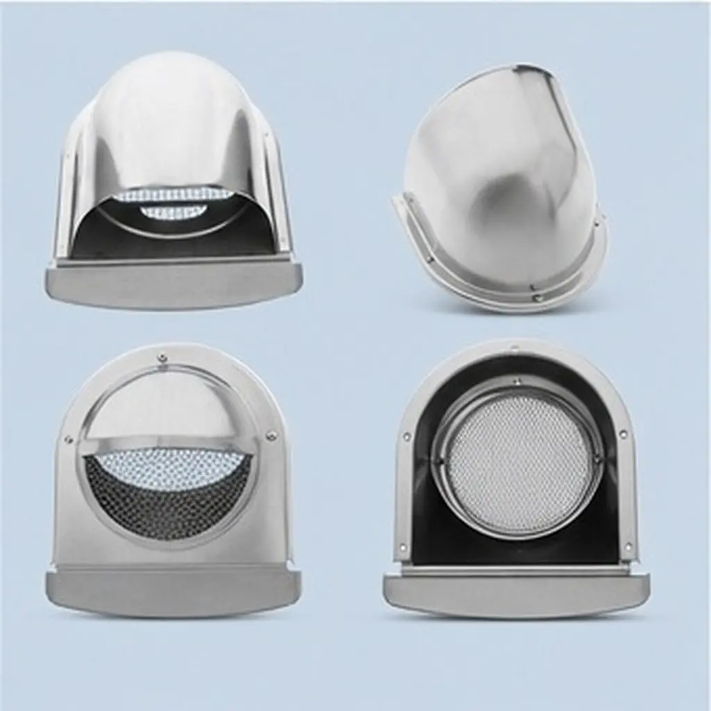 Stainless Steel U-Shaped Vent Cover Rainproof Hood Exhaust Air Ventilator Wall Vent Hole Air Intake Ventilation