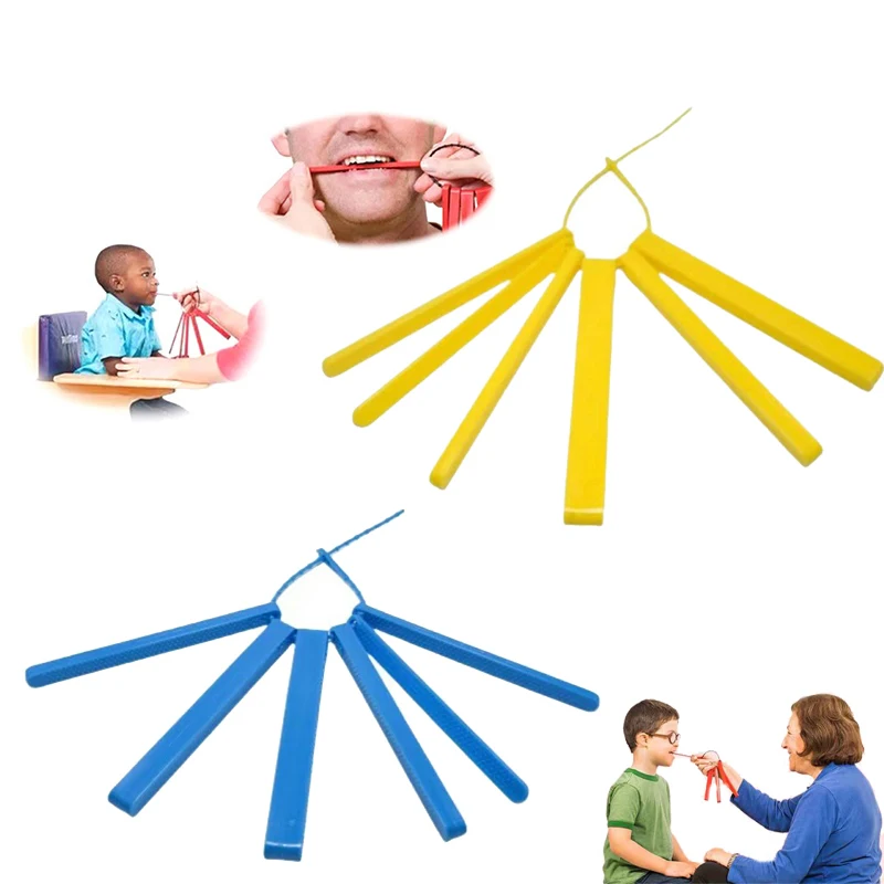 6Pcs/Set Speech Therapy Chewing Teether For Kids Adult Oral Motor Mandible Bite Force Trainer Autism Sensory Speech Therapy