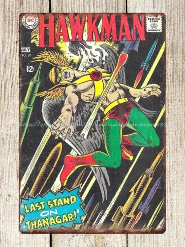 1pcs man cave room wall art  comics Hawkman metal tin sign