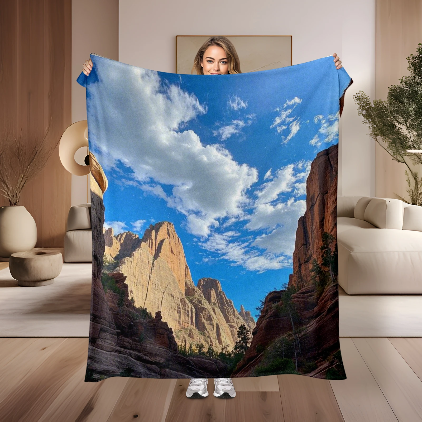 Inspired By The Majestic Rocky Cliffs Of America This Blanket Brings Nature's Grandeur To Your Home