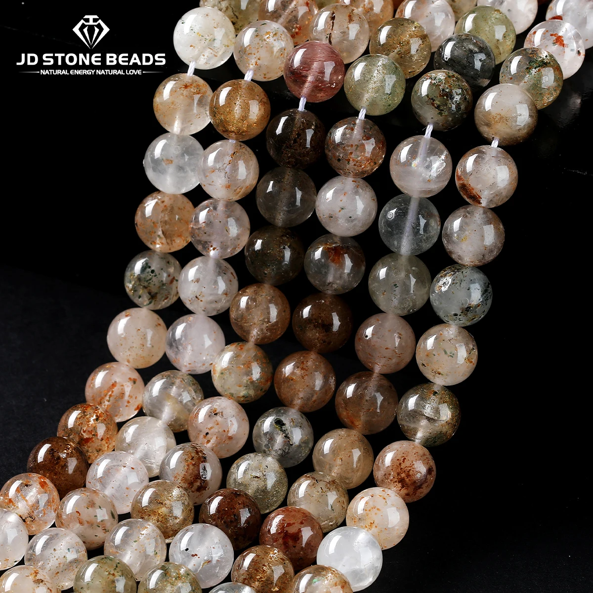 

Wholesale Natural Stone San Sheng Shi Jasper Bead Round Loose Spacer for Jewelry Making DIY Necklace Bracelet Accessory Finding