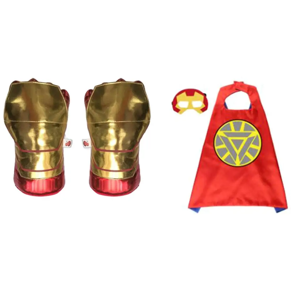 Enfants Spider-Man Hulk gants Capes masques Captain America gant en mousse Iron Man super-héros coton poing jeu accessoires Halloween cadeaux ensemble