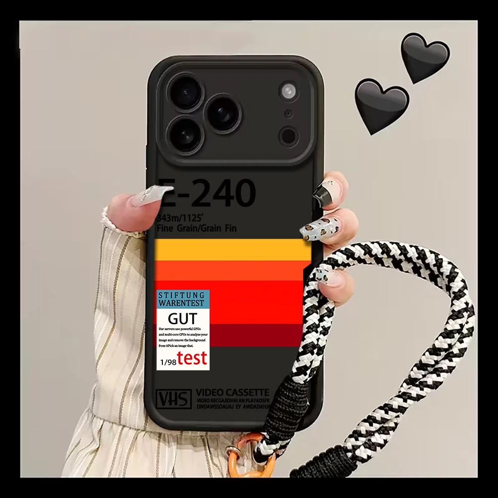 Y2K Retro Industriestil Silikonhülle für iPhone 16 17 Pro Max Hüllen Telefon 11 12 13 ProMax 14 15 Plus mit Lanyard Weiche Abdeckung – Detail 6