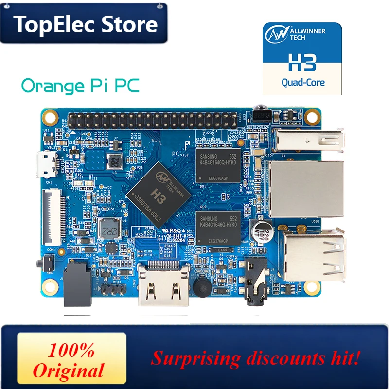 TopElec Orange Pi PC 1GB H3 Quad-Core Support Android,Ubuntu,Debian Image Single Board Computer