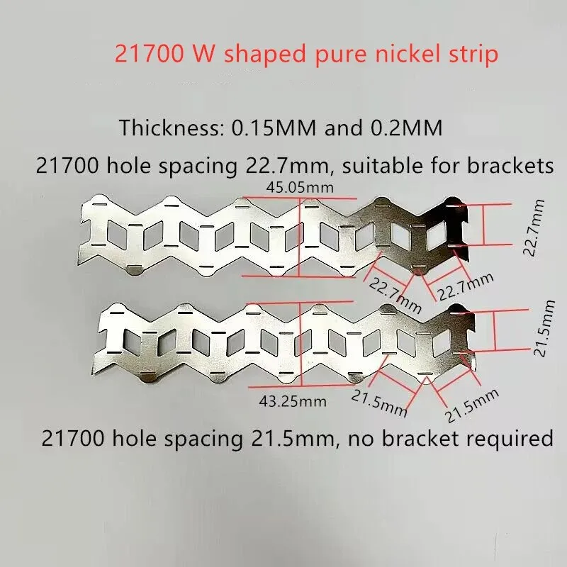 1Meter 18650 21700 Battery  Wavy Pure Nickel Strip  Nickel Sheet W Type Pure Nickel Strip Coil 2 Units W Type