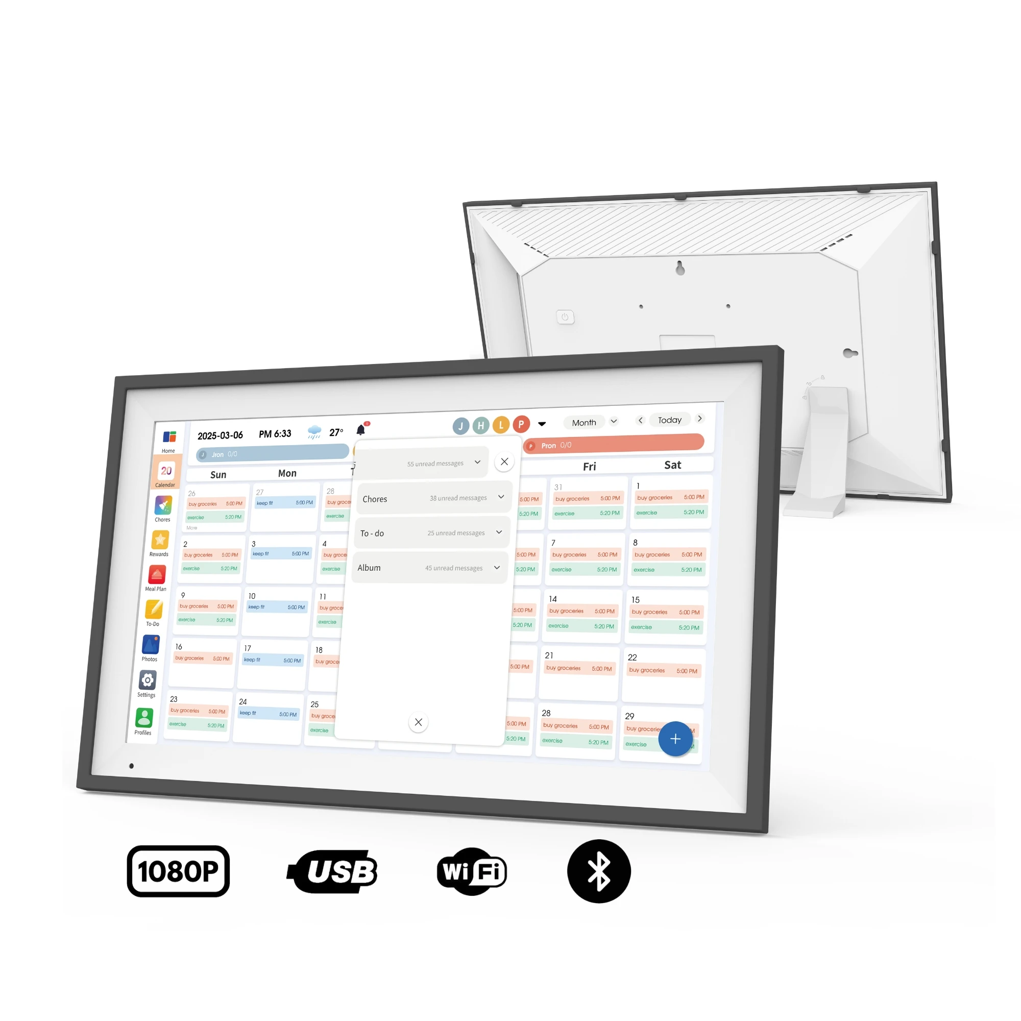 

15.6-Inch Android 14 Touchscreen Digital Desktop Calendar 4 + 64GB Smart 365-day Event Management Wifi And Video Playback