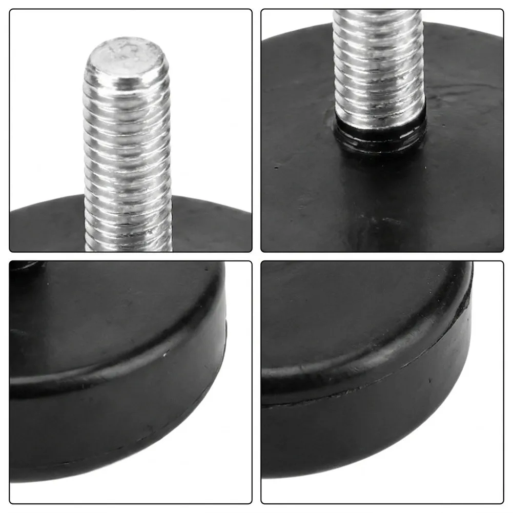 8pcs Rubber Feet Pads for Fitness Gear - Mount Compatible 30mm Thread 53mm Base Elastic Rubber + Iron for Stability