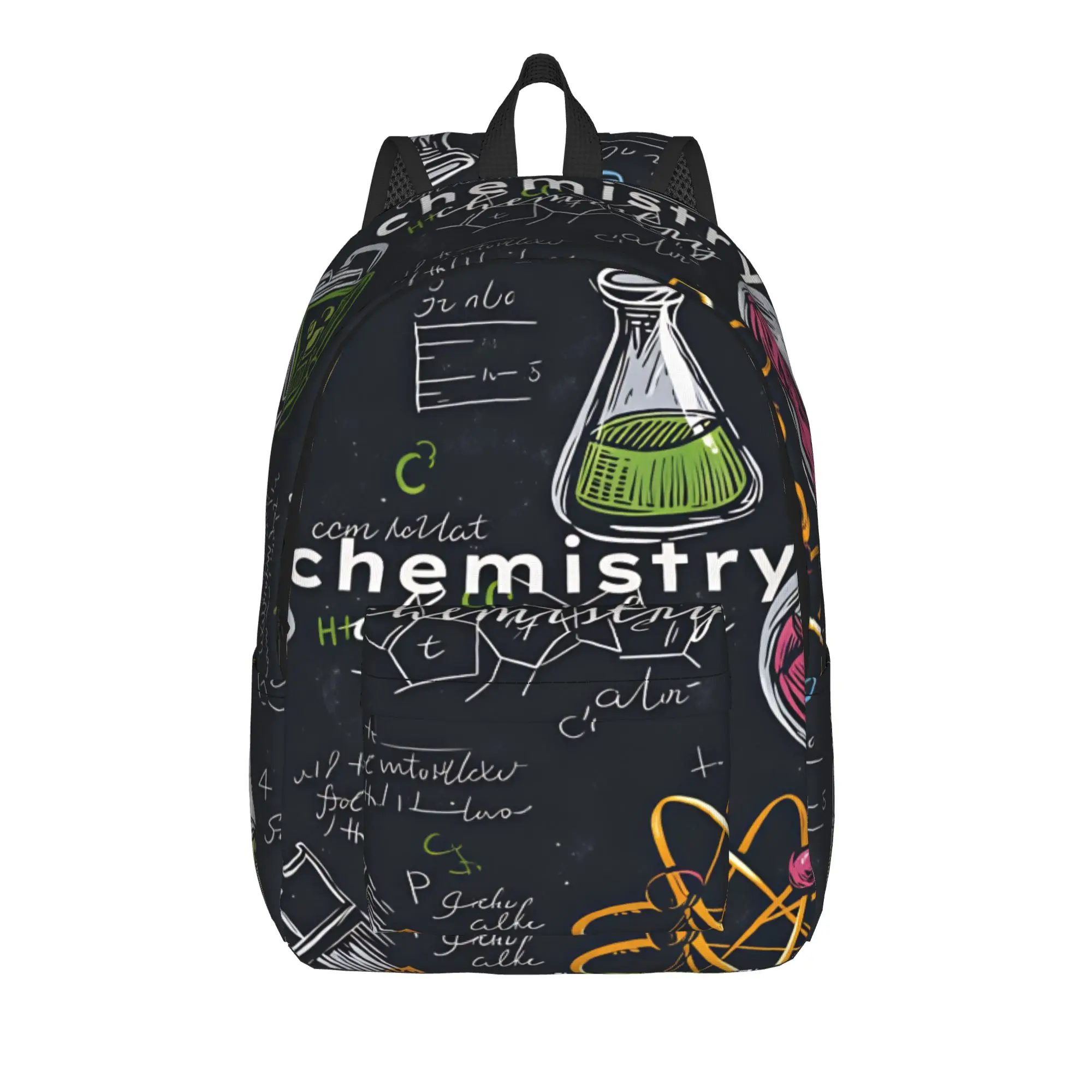 Color Chalk Chemistry Doodle Background Backpack  Camping Backpacks Youth Design Durable High School Bags Elegant Rucksack