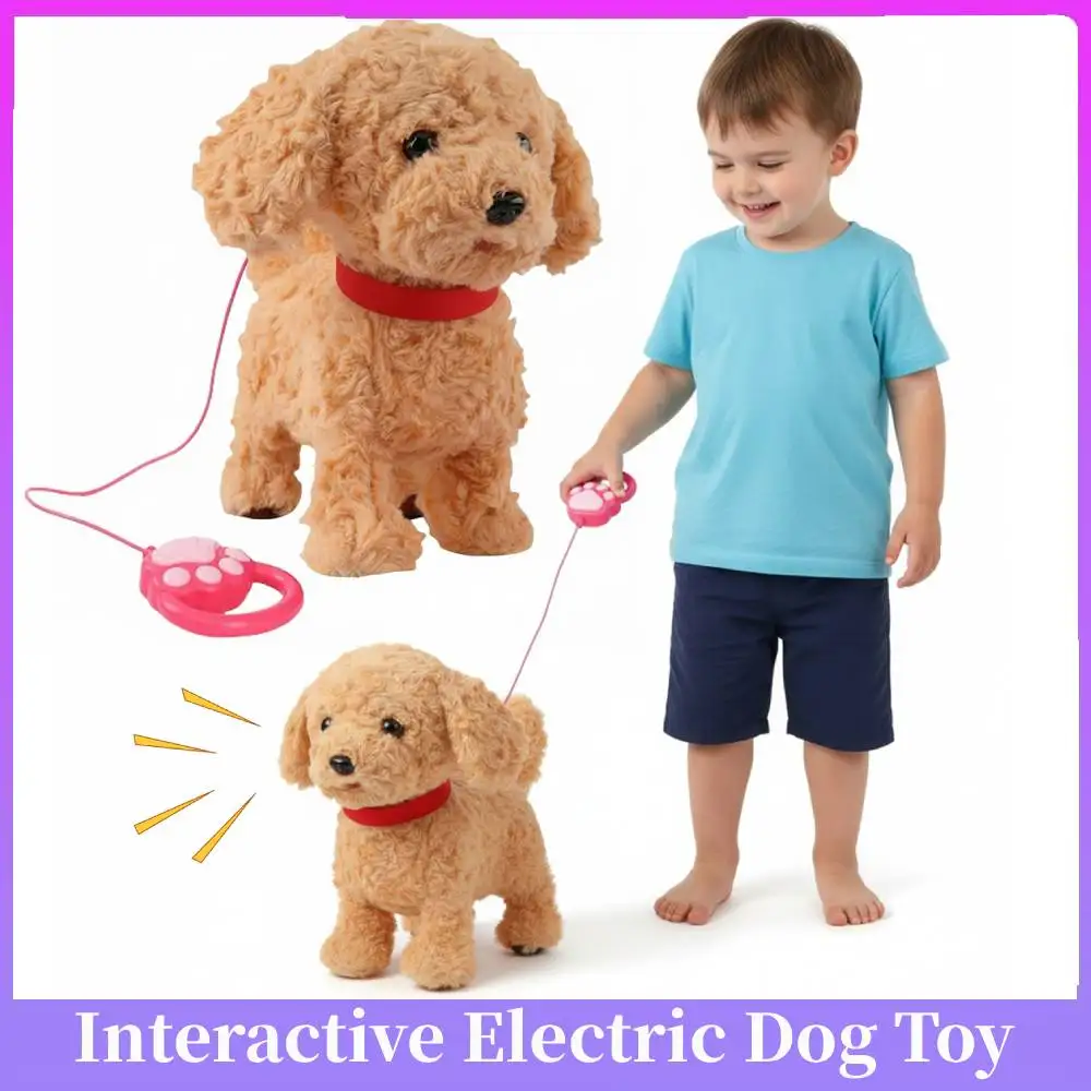 Cane di simulazione del giocattolo della peluche del cucciolo elettrico per i giocattoli del compagno dei bambini, animale della peluche del cucciolo di peluche interattivo realistico