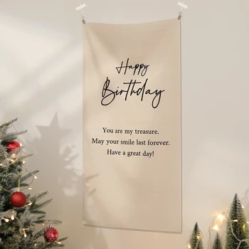 1 adet doğum günü partisi asılı kumaş dekorasyon düzeni asılı bayrak arka plan duvar parti sahne atmosfer sahne 90CM45CM