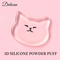 Didesun Hot Sale Transparent 3D silicone Powder Puff Applicator Cosmetic Puff 1Pc Soft  Silicone Makeup Sponge Beauty Tools