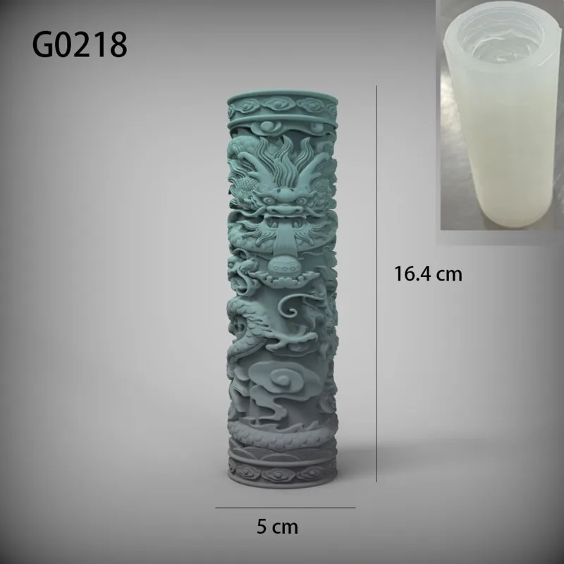 Chinese Panlong column ornament scented candle mold desktop national tide stone carving fish tank landscaping decoration mold