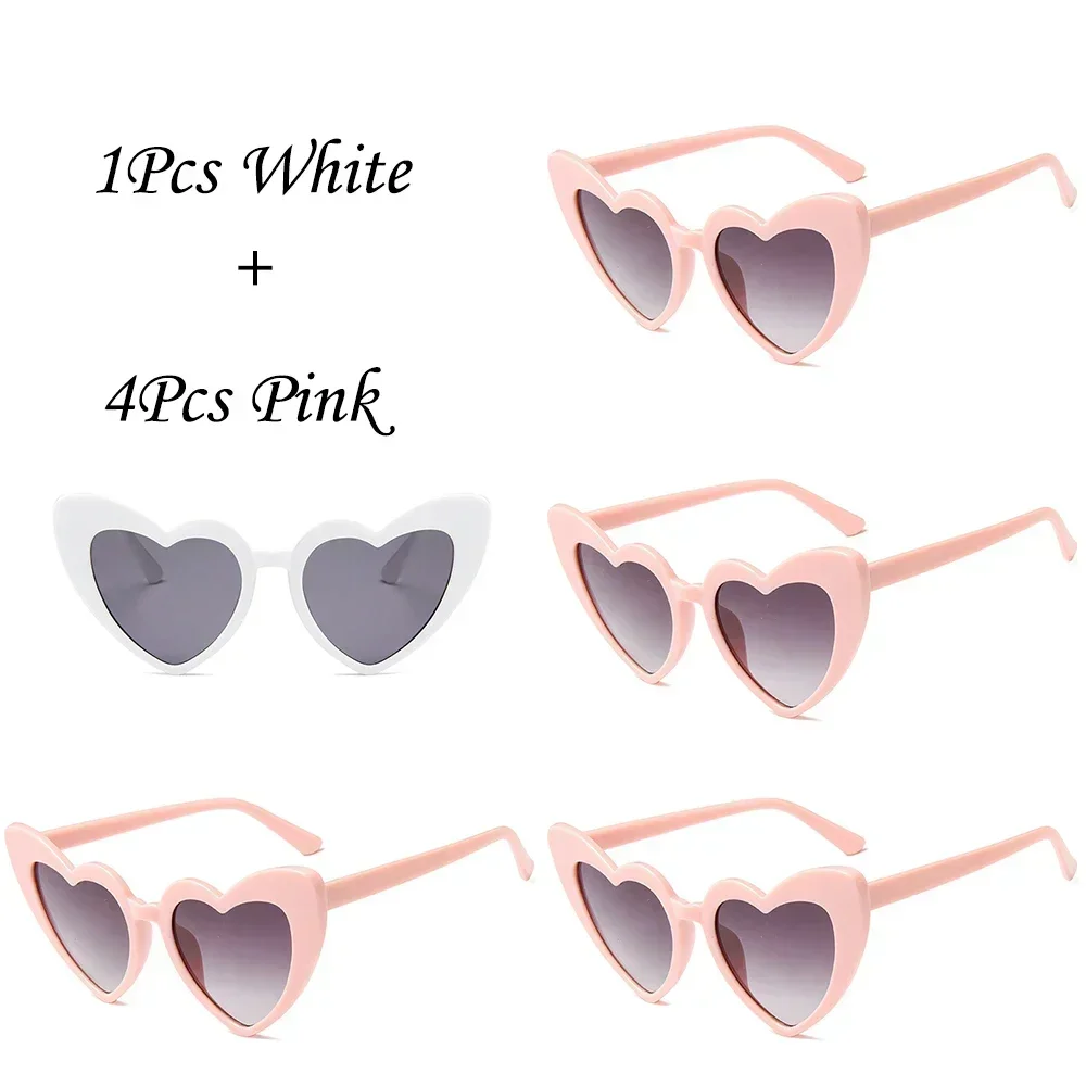 5Pc Bachelorette Party Sunglasses Bride To Be Bridesmaid Gift Heart Shaped Glasses Wedding Bridal Showe Hen Party Decoration