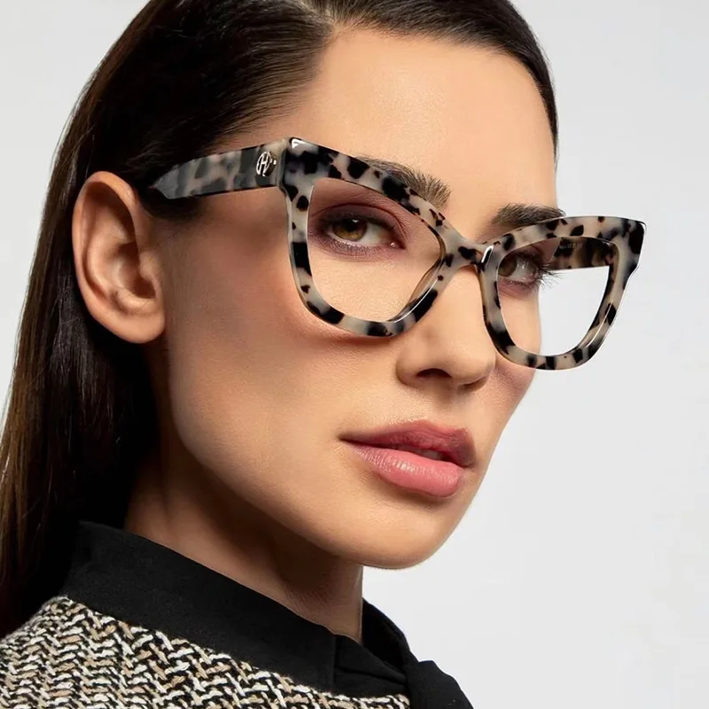 2023 Moda Cat Eye Reading Glasss Mulheres Bloqueando Luz Azul Retro Brand Frame Óptico Computador Óculos Com Dioptrias Plus