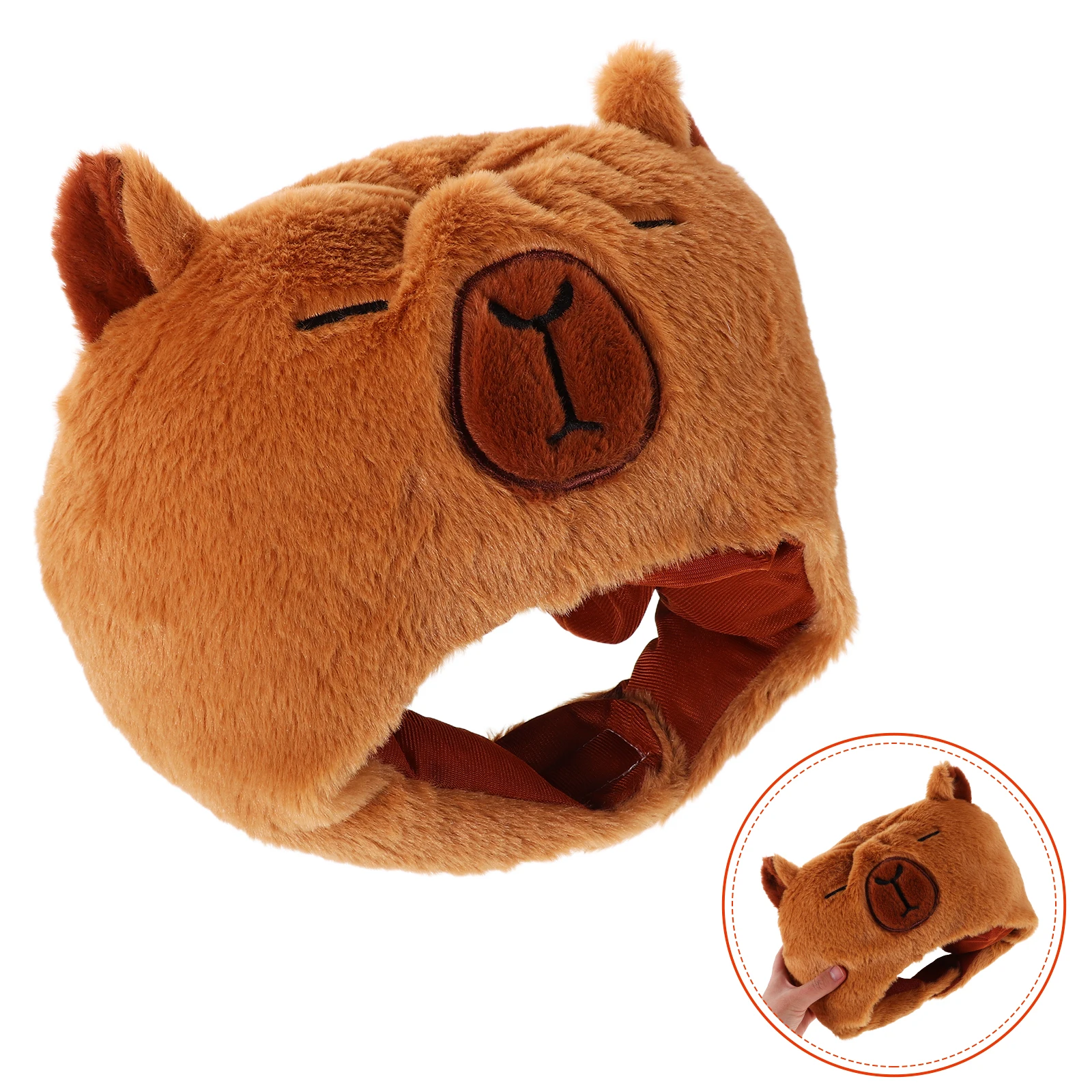

Cute Capybara Hat Adorable Animal Headwear Party Selfie Cartoon Hat Prop Photography Performance Lightweight Fun Focal Point