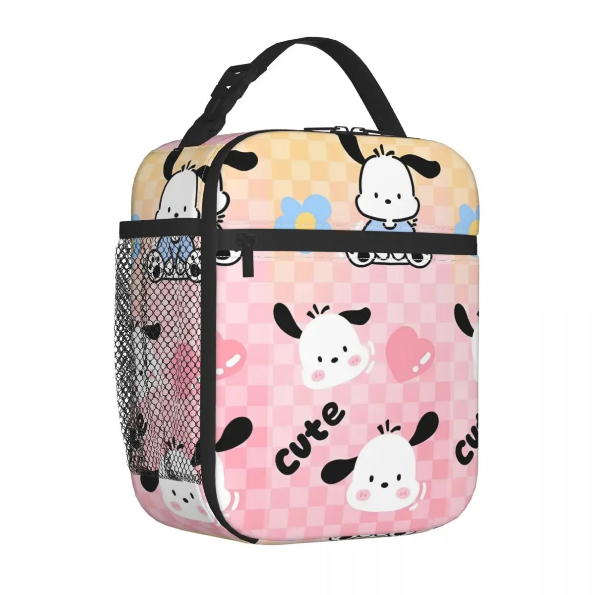 Pochacco Paterrn Lunch Bag Cartoon Dog Convenient Lunch Box School Print Cooler Bag Casual Oxford Tote Food Bags