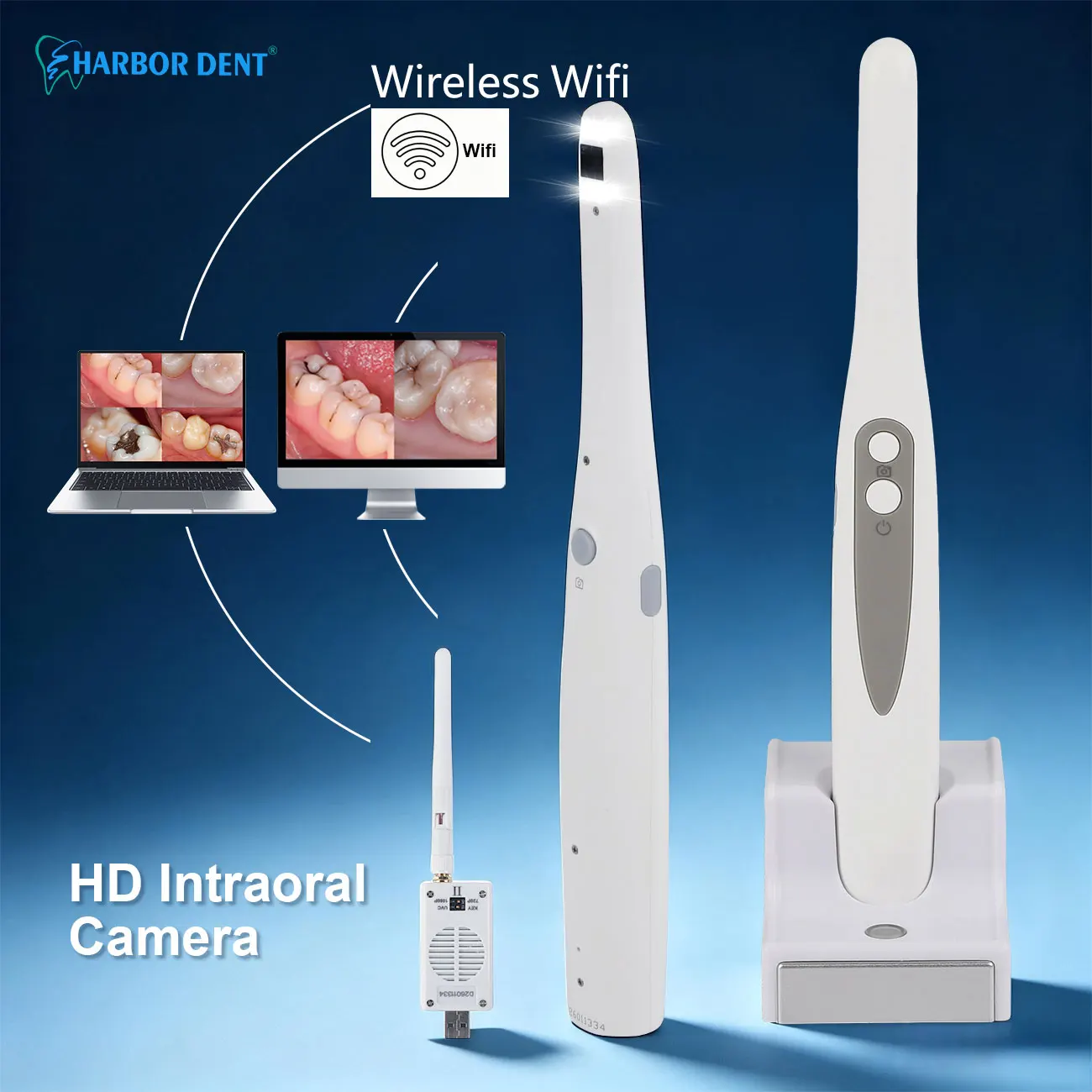 Dental Wireless Intra Oral Viewer Camera 8 LED AutoFocus 1080p High Resolution Wifi Endoscope 13.0 Mega pixels for Dentistry