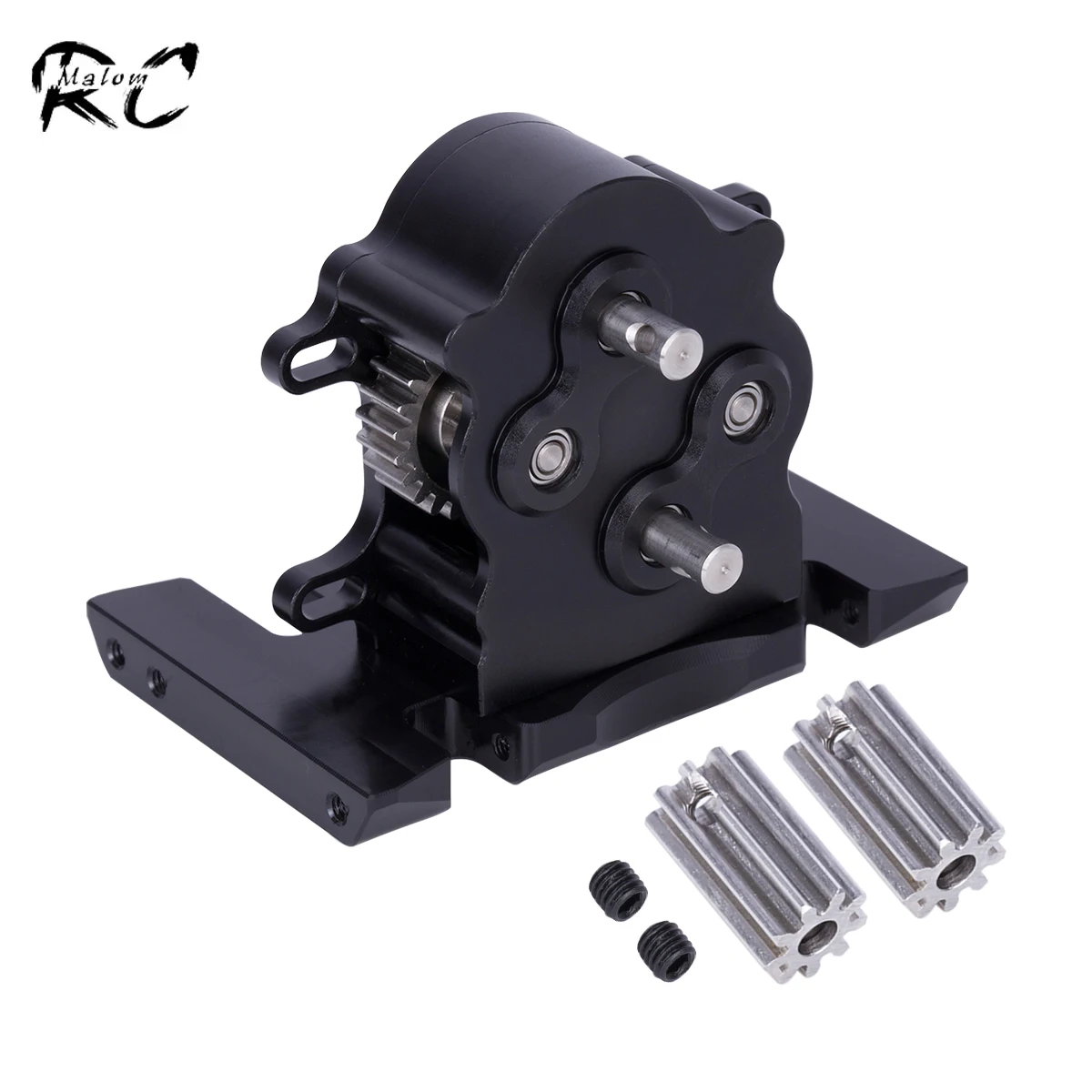 Aluminum Dual Transmission Overdrive Dig Gearbox Fits Outrunner Motor AM32 ESC for 1/10 RC Rigs Crawler SCX10 Capra Comp Builds