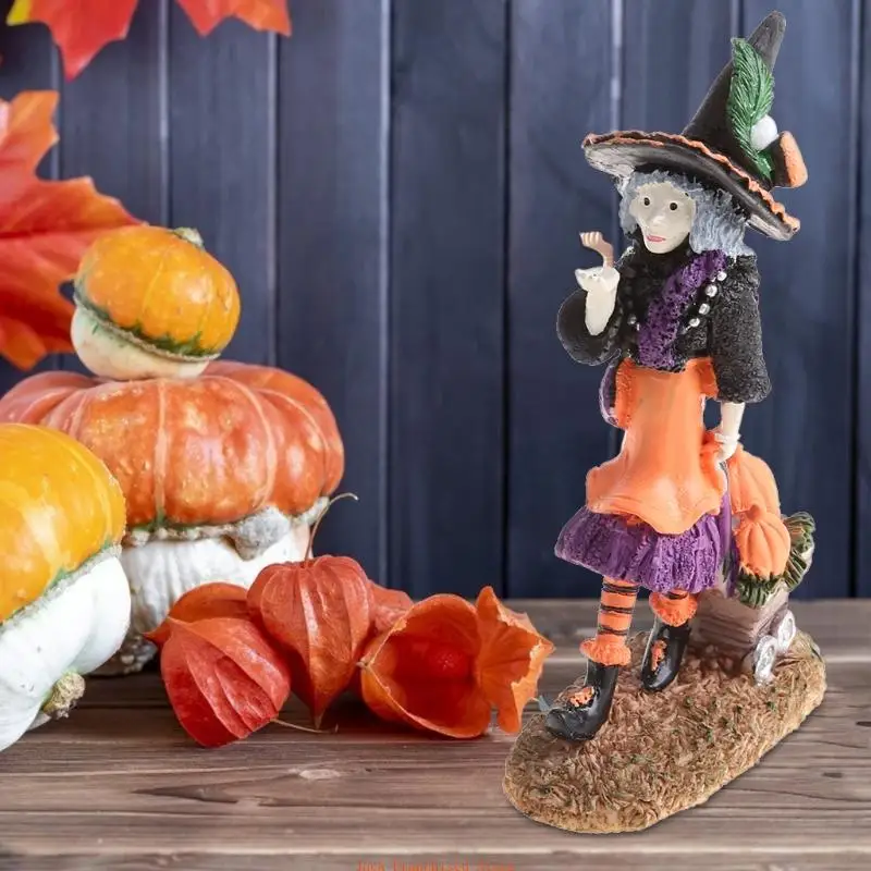 Sorcière d'Halloween pour poupée Mini FIgurine jardin Micro ornement paysage